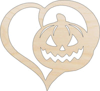 Pumpkin Love Wood Craft Shape – Laser Cut Baltic Birch Unfinished DIY Wood Art Supplies FAL221 - The Wood Shape Store