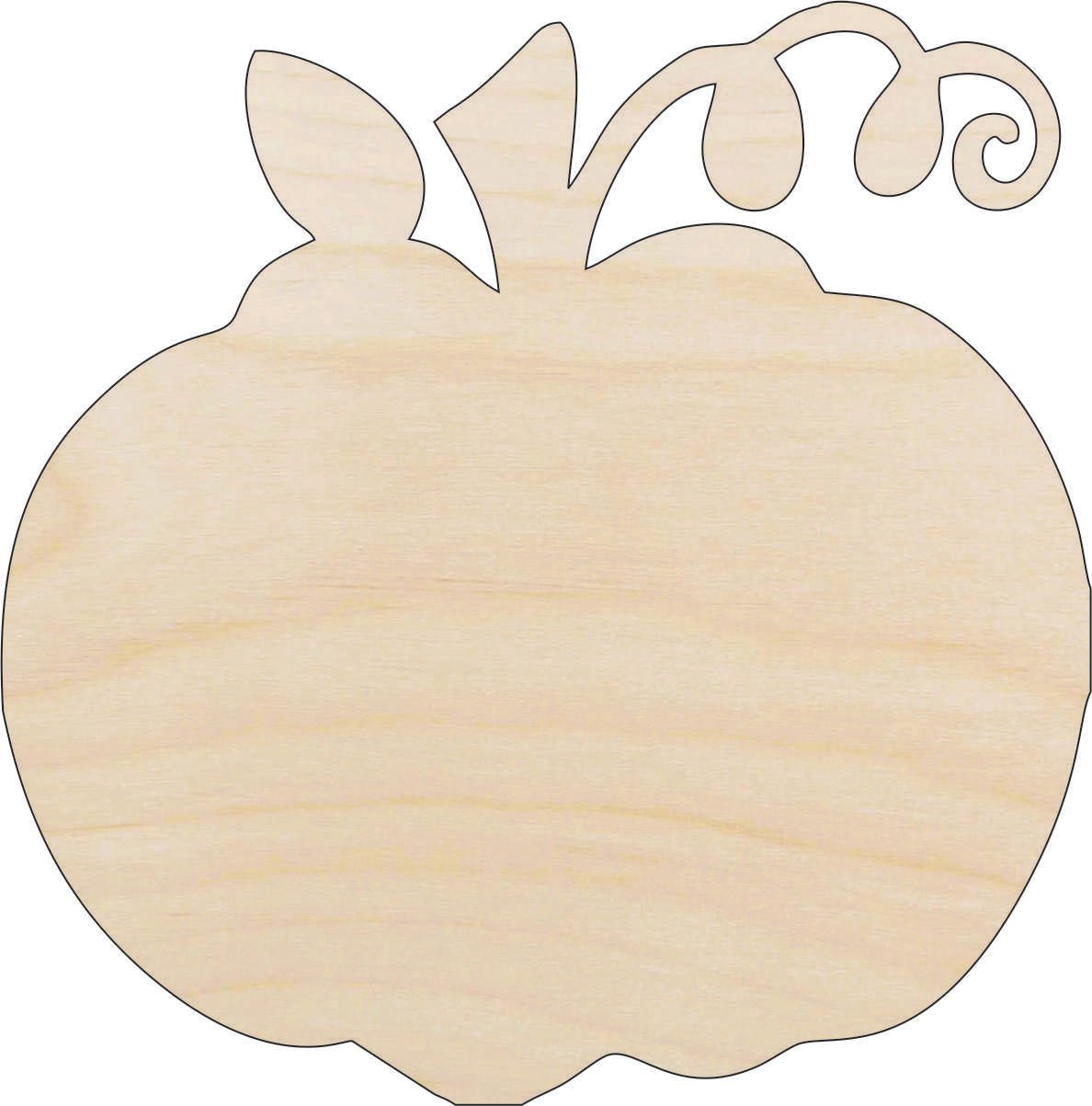 Pumpkin Wood Craft Shape - Laser Cut Baltic Birch Unfinished DIY Wood Art Supplies FAL227 - The Wood Shape Store