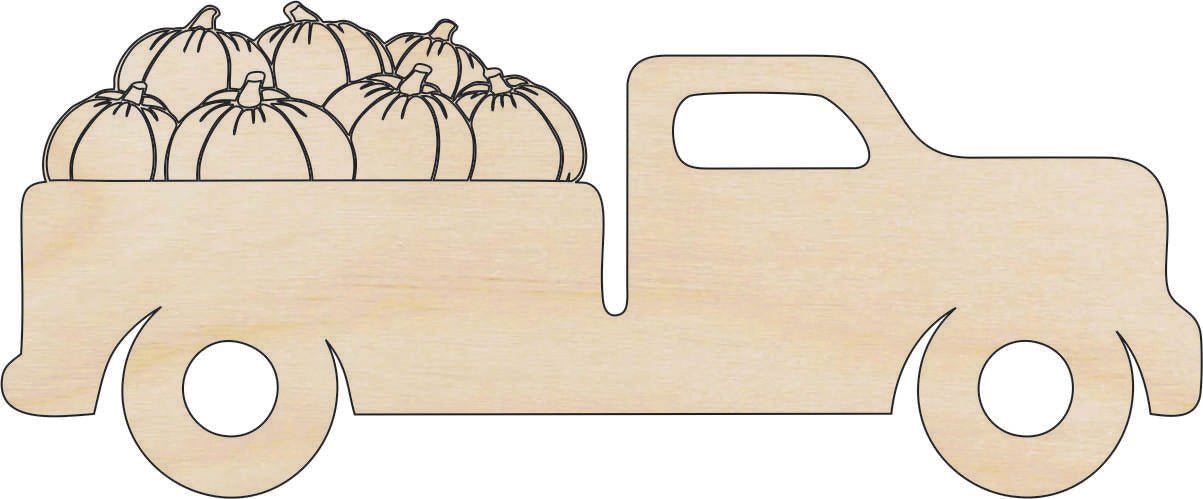 Halloween Truck Wood Craft Shape - Laser Cut Baltic Birch Unfinished Art Supplies FAL232 - The Wood Shape Store