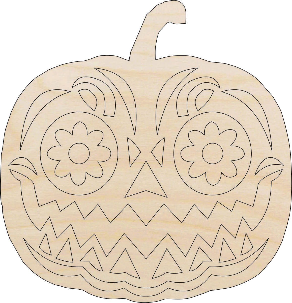 Pumpkin Wood Craft Shape – Laser Cut Baltic Birch Unfinished DIY Art Supplies FAL237 - The Wood Shape Store
