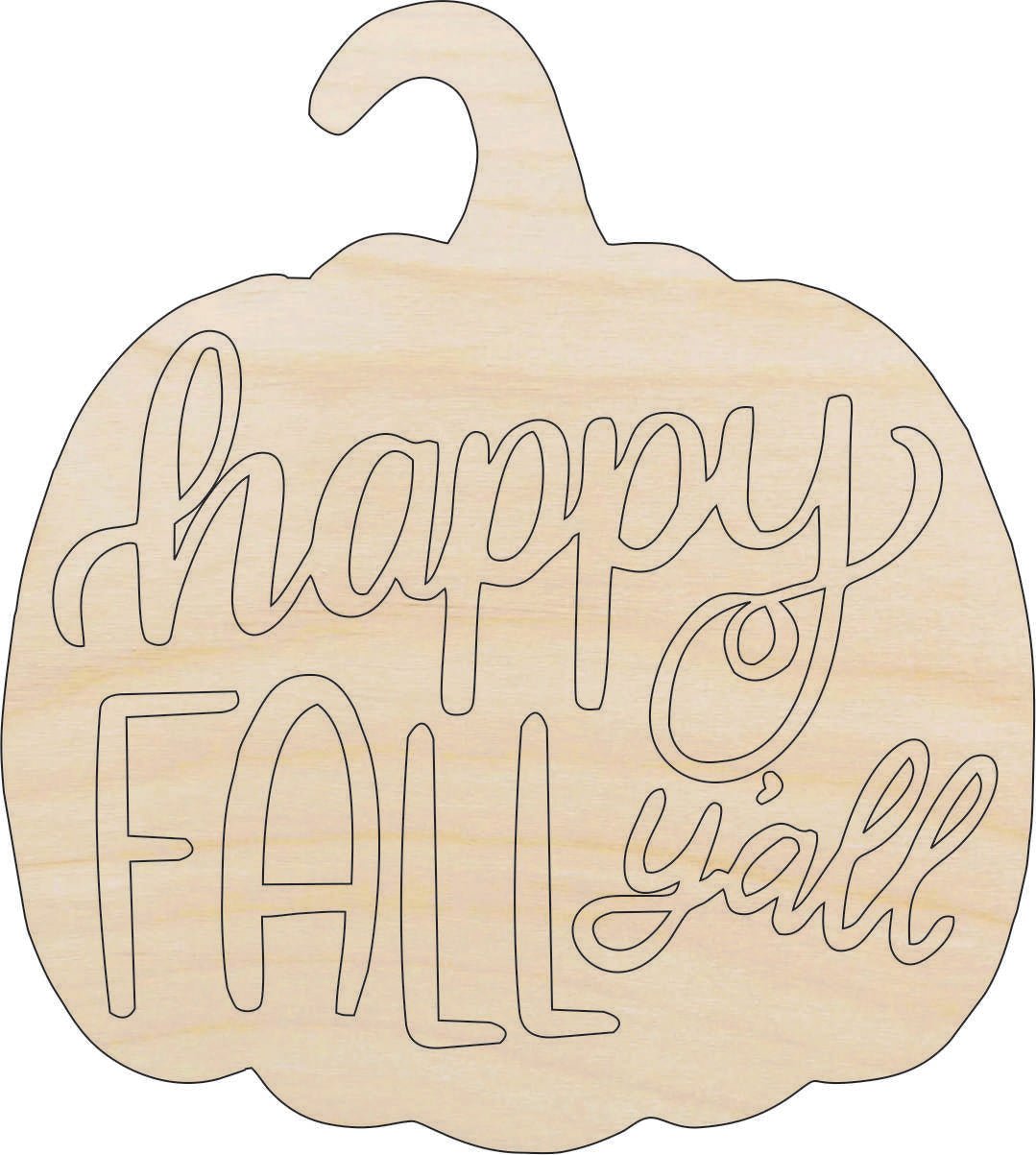 Pumpkin Wood Craft Shape - Laser Cut Baltic Birch Unfinished DIY Wood Art Supplies FAL242 - The Wood Shape Store