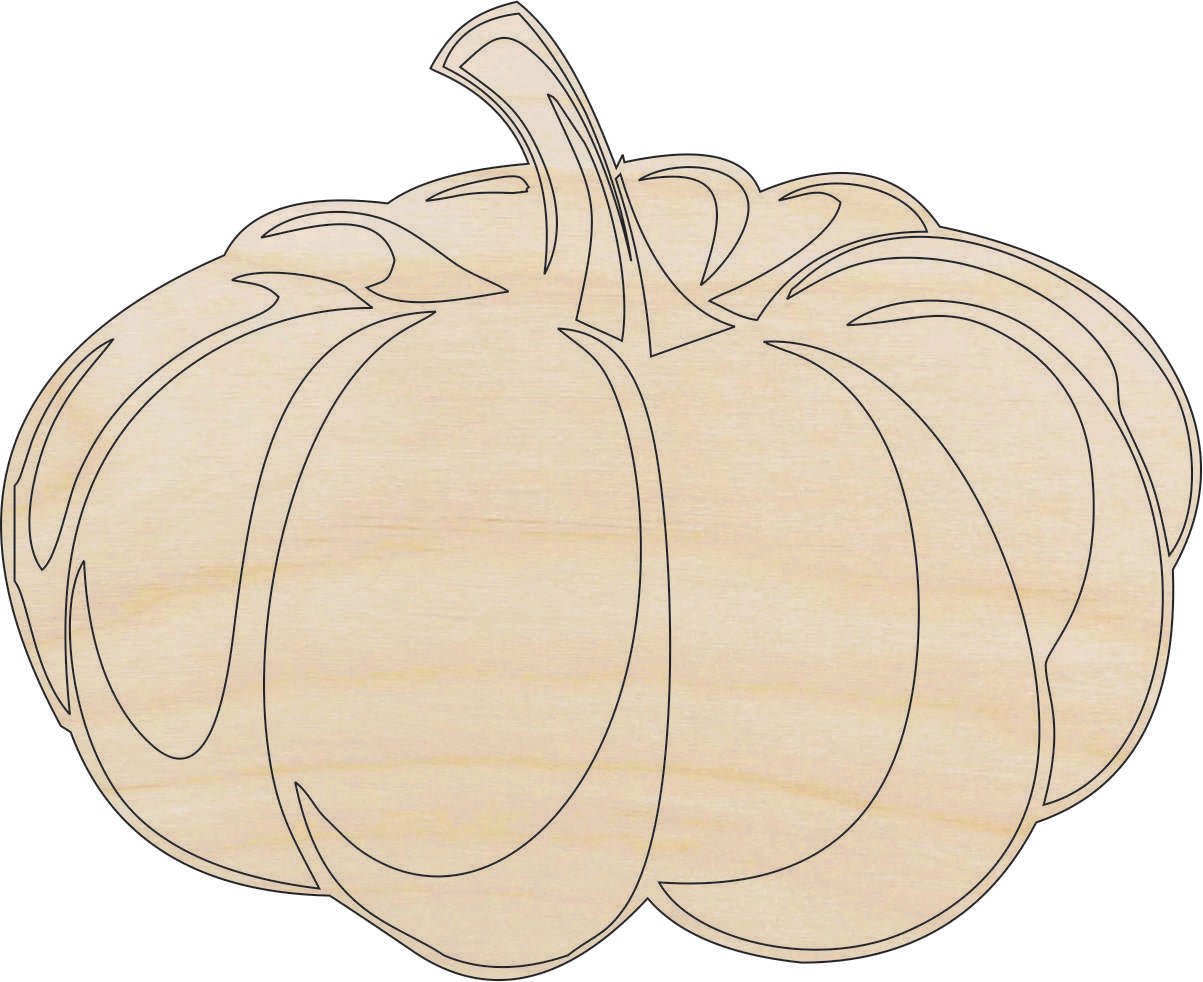 Pumpkin Wood Craft Shape - Laser Cut Baltic Birch Unfinished DIY Wood Art Supplies FAL259 - The Wood Shape Store