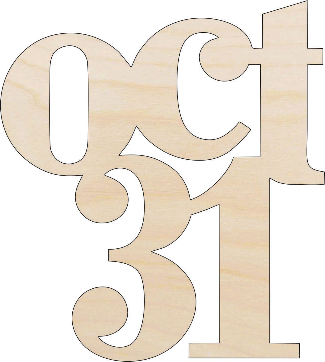 Oct 31 Wood Craft Shape - Laser Cut Baltic Birch Unfinished DIY Wood Art Supplies FAL265 - The Wood Shape Store