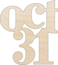 Oct 31 Wood Craft Shape - Laser Cut Baltic Birch Unfinished DIY Wood Art Supplies FAL265 - The Wood Shape Store