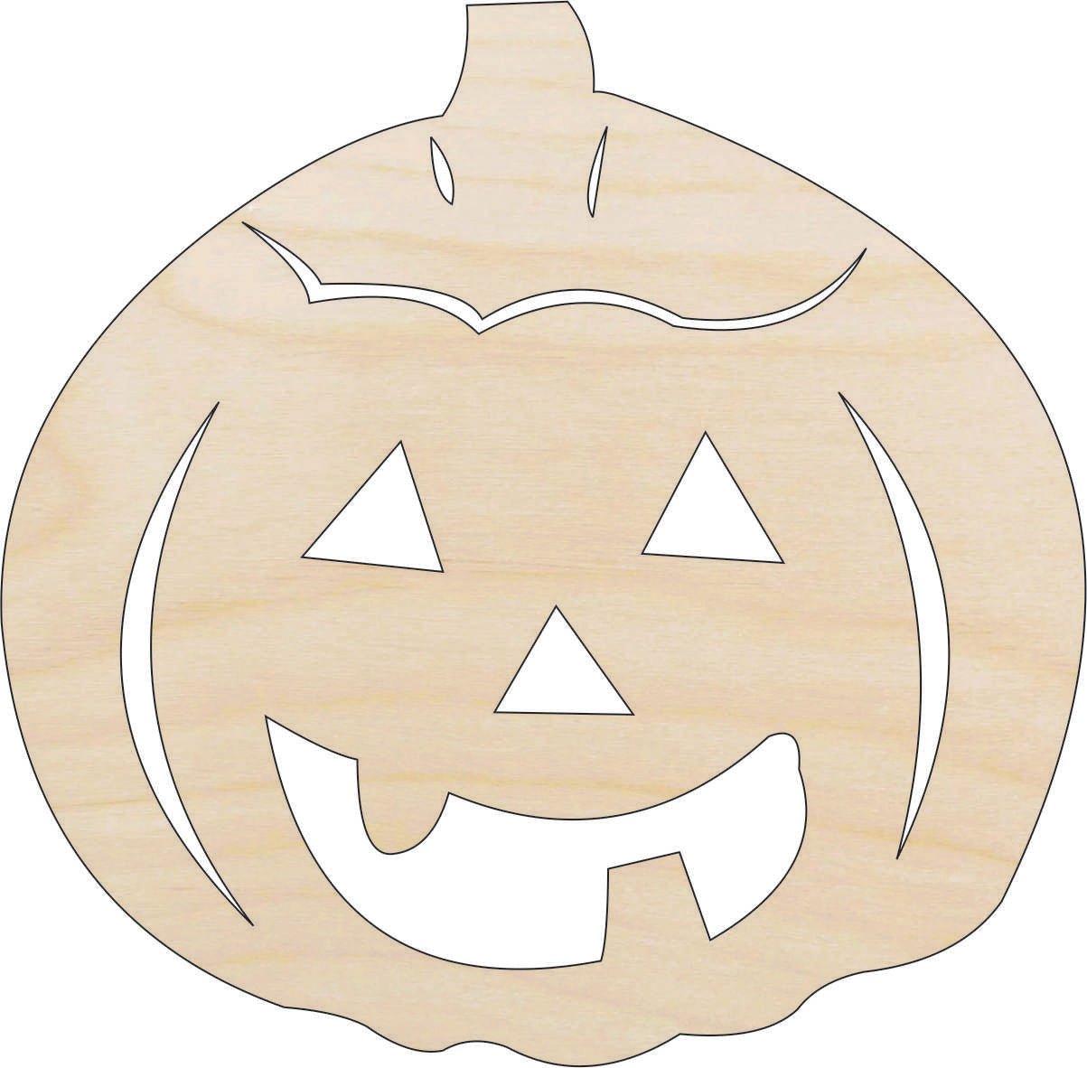 Pumpkin Wood Craft Shape – Laser Cut Baltic Birch Unfinished DIY Wood Art Supplies FAL266 - The Wood Shape Store