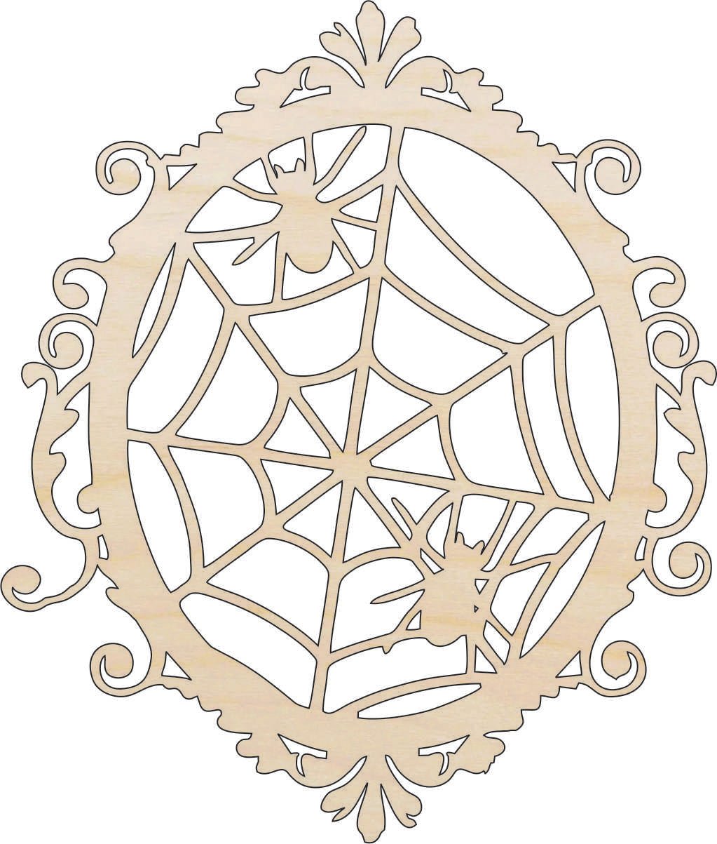 Spider Web Craft Shape - Laser Cut Baltic Birch Unfinished DIY Wood Art Supplies FAL31 - The Wood Shape Store