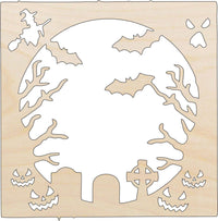 Halloween Wood Craft Shape – Laser Cut Baltic Birch Unfinished DIY Wood Art Supplies FAL33 - The Wood Shape Store
