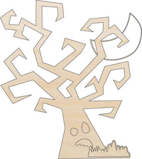 Haunted Tree Wood Craft Shape - Laser Cut Baltic Birch Unfinished DIY Wood Art Supplies FAL46 - The Wood Shape Store