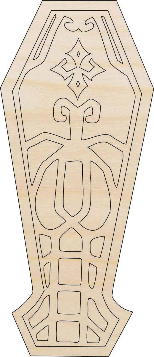 Coffin - Laser Cut Out Unfinished Wood Craft Shape FAL53 Coffin - Laser Cut Out Unfinished Wood Craft Shape FAL53