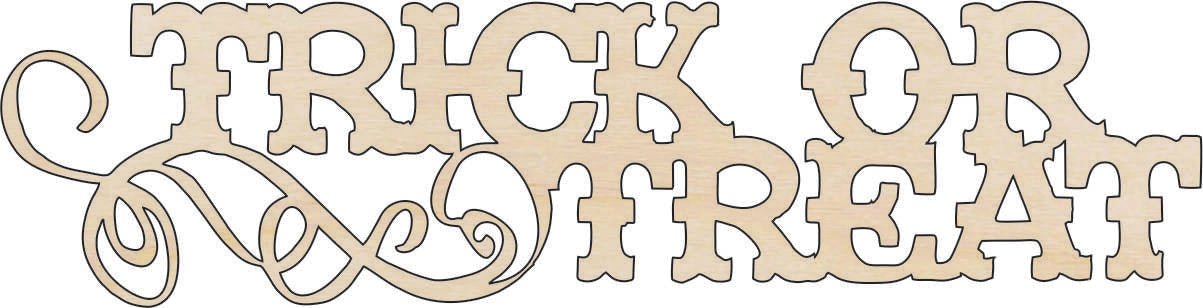 Trick or Treat Wood Craft Shape – Laser Cut Baltic Birch Unfinished DIY Wood Art Supplies FAL54 - The Wood Shape Store