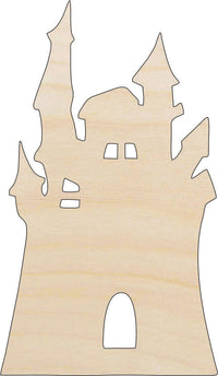 Haunted Castle Wood Craft Shape - Laser Cut Baltic Birch Unfinished DIY Wood Art Supplies FAL61 - The Wood Shape Store