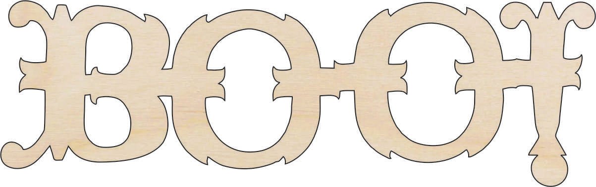 Boo Word Wood Craft Shape - Laser Cut Baltic Birch Unfinished DIY Wood Art Supplies FAL62 - The Wood Shape Store