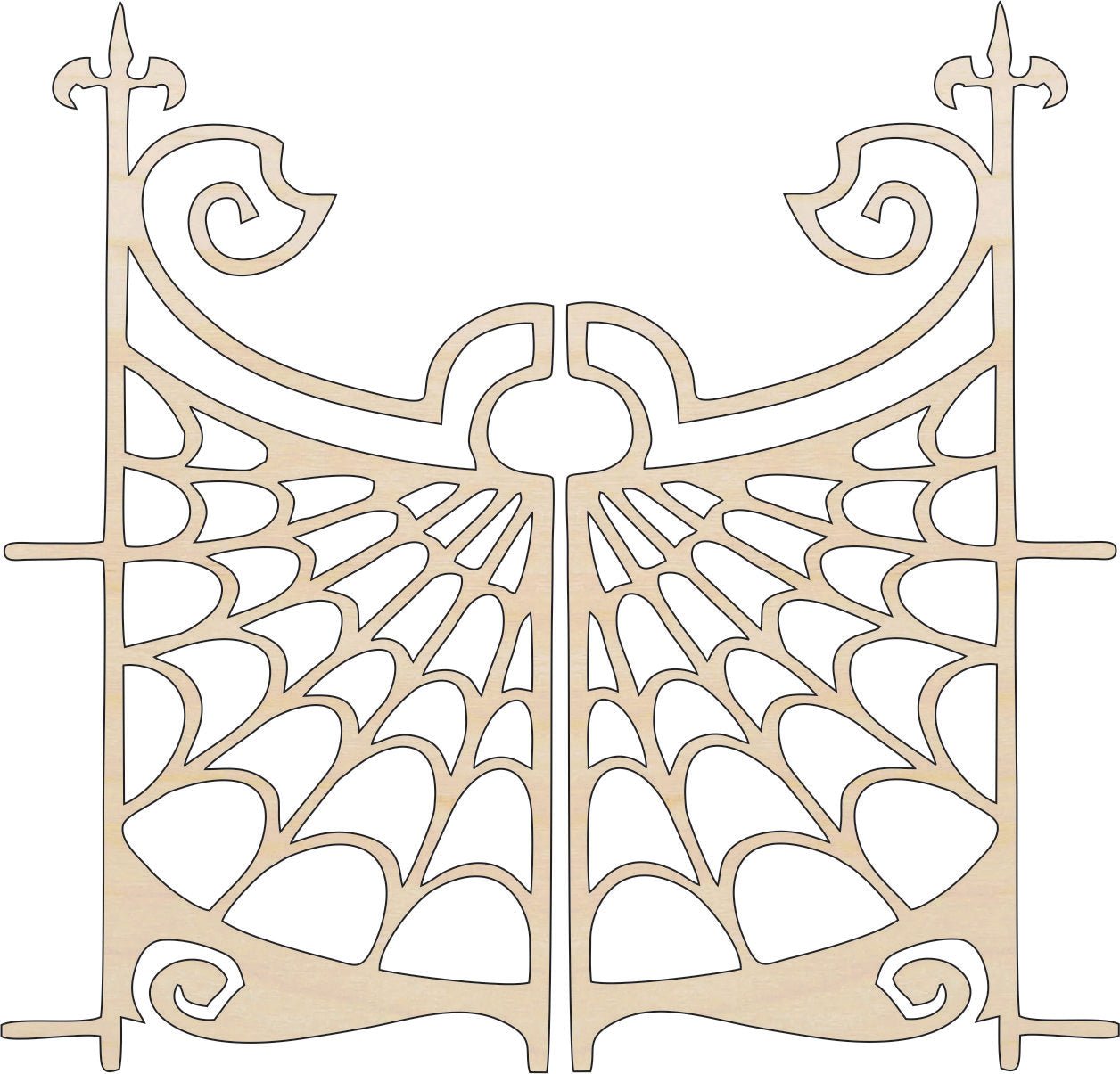 Spider Web Wood Craft Shape - Laser Cut Baltic Birch Unfinished DIY Wood Art Supplies FAL65 - The Wood Shape Store