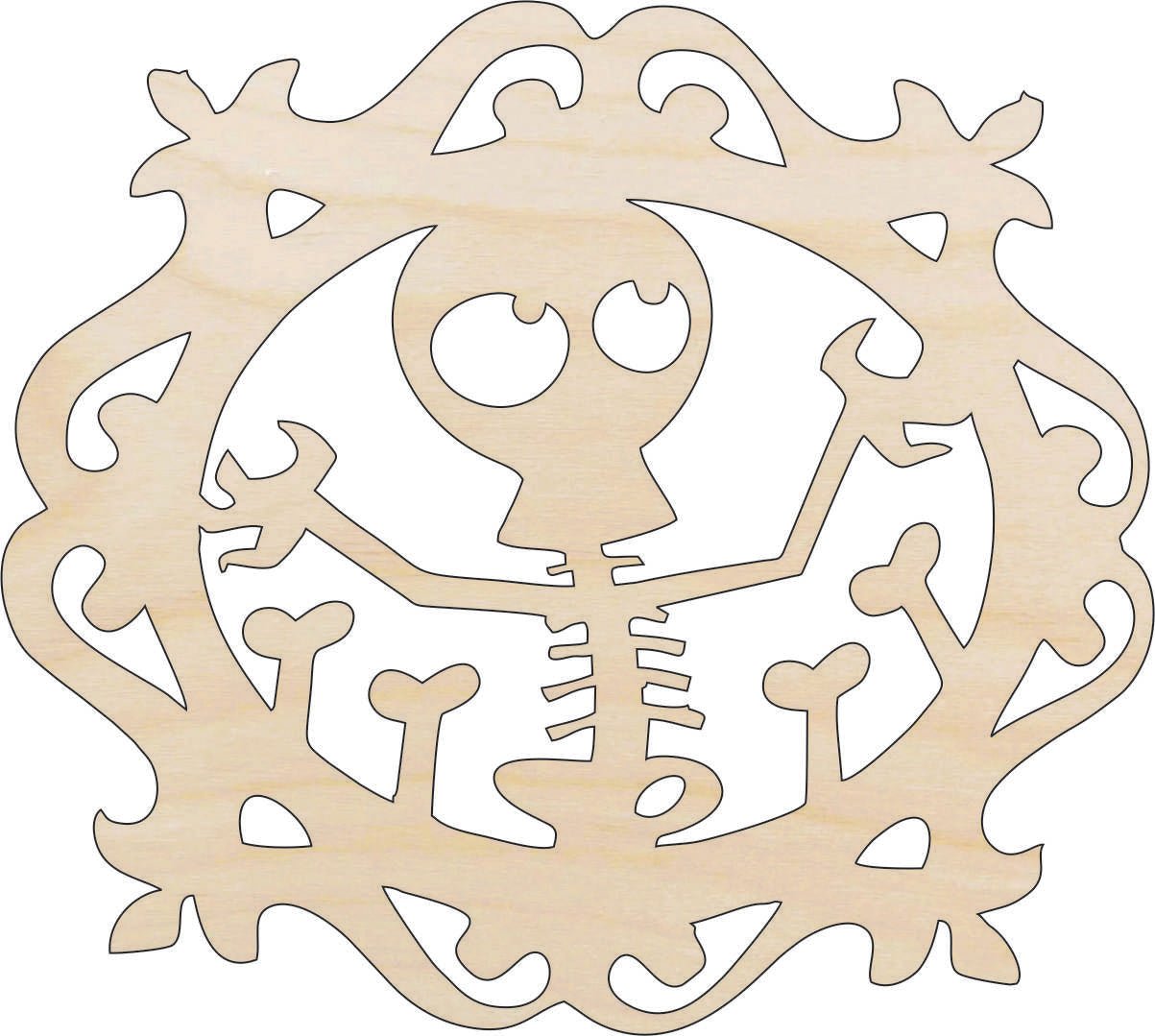Skeleton Wood Craft Shape – Laser Cut Baltic Birch Unfinished DIY Wood Art Supplies FAL71 - The Wood Shape Store