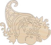 Cornucopia Wood Craft Shape - Laser Cut Baltic Birch Unfinished DIY Wood Art Supplies FAL74 - The Wood Shape Store