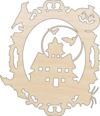 Haunted House - Wood Craft Shape – Laser Cut Baltic Birch Unfinished DIY Art Supplies FAL80 - The Wood Shape Store