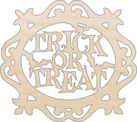 Trick or Treat Wood Craft Shape – Laser Cut Baltic Birch Unfinished DIY Art Supplies FAL84 - The Wood Shape Store