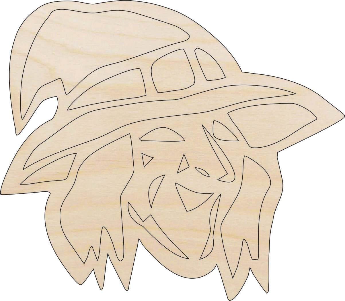 Witch Wood Craft Shape - Laser Cut Baltic Birch Unfinished DIY Wood Art Supplies FAL86 - The Wood Shape Store