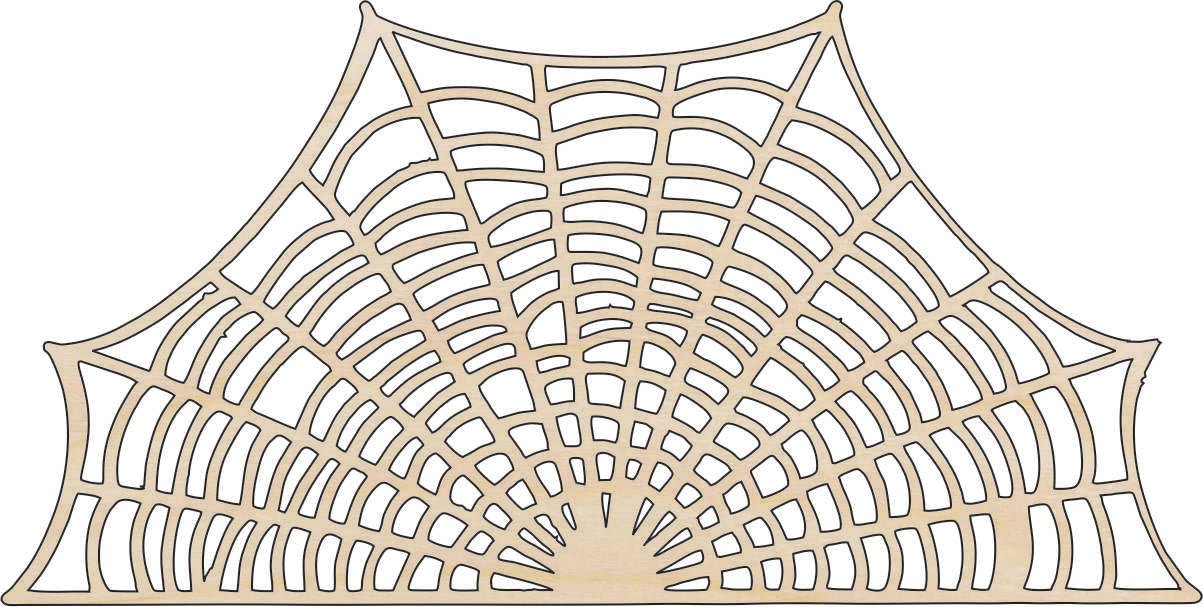 Spider Web Wood Craft Shape - Laser Cut Baltic Birch Unfinished DIY Wood Art Supplies FAL8 - The Wood Shape Store