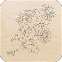 Flower Wood Craft Shape - Laser Cut Baltic Birch Unfinished DIY Wood Art Supplies FLR101 - The Wood Shape Store