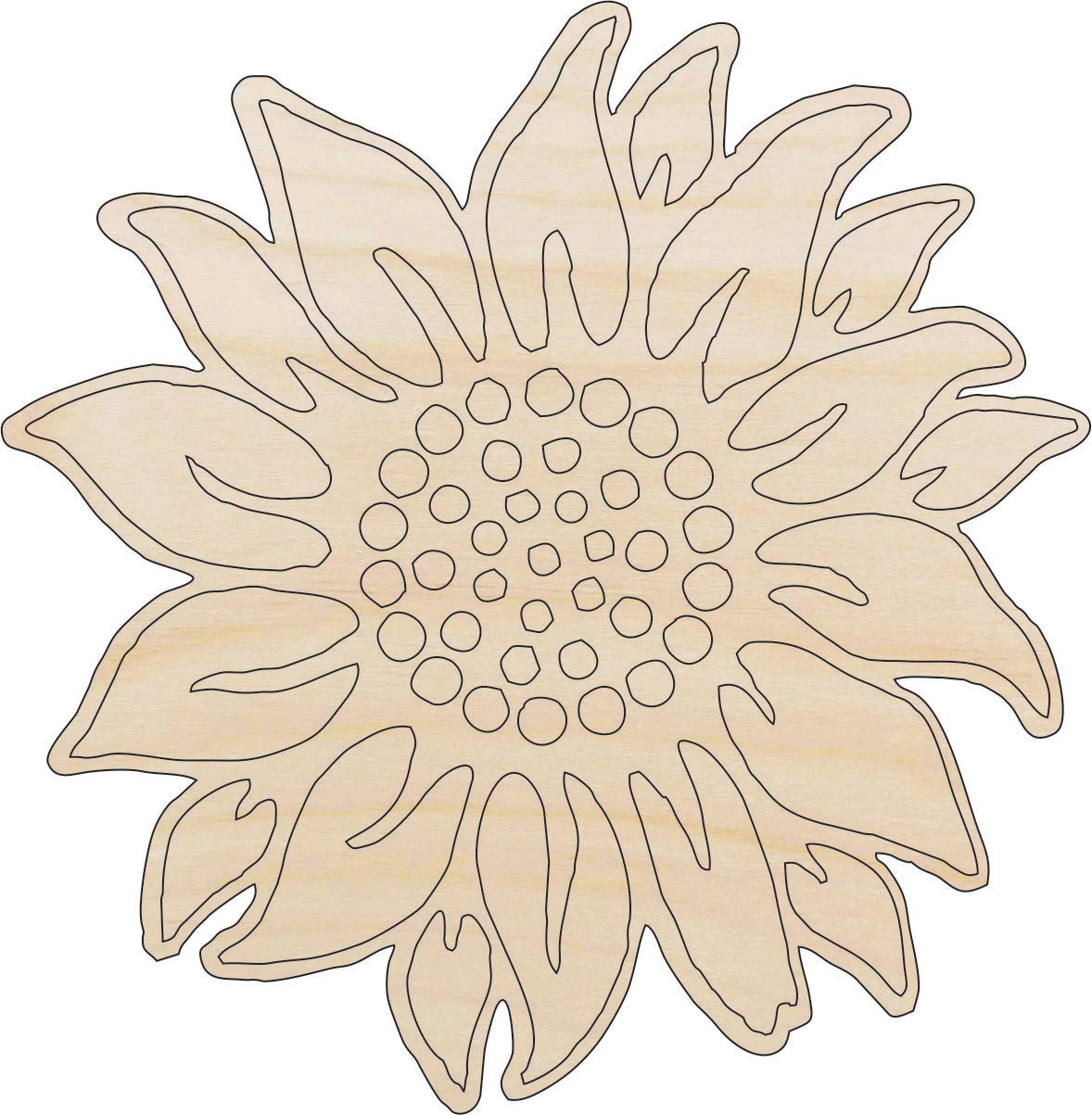 Flower Wood Craft Shape - Laser Cut Baltic Birch Unfinished DIY Wood Art Supplies FLR105 - The Wood Shape Store