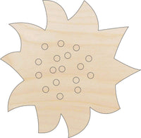 Flower Wood Craft Shape - Laser Cut Baltic Birch Unfinished DIY Wood Art Supplies FLR108 - The Wood Shape Store
