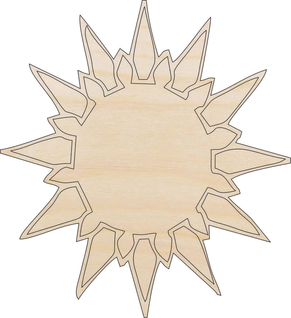Flower Wood Craft Shape - Laser Cut Baltic Birch Unfinished DIY Wood Art Supplies FLR10 - The Wood Shape Store