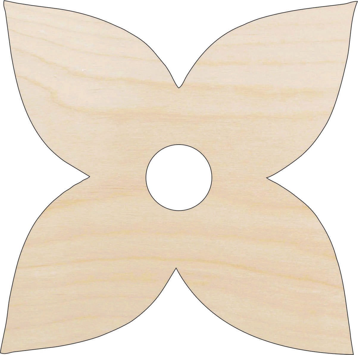 Flower Wood Craft Shape - Laser Cut Baltic Birch Unfinished DIY Wood Art Supplies FLR12 - The Wood Shape Store
