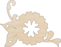 Flower Wood Craft Shape - Laser Cut Baltic Birch Unfinished DIY Wood Art Supplies FLR14 - The Wood Shape Store