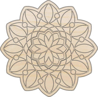 Flower Wood Craft Shape - Laser Cut Baltic Birch Unfinished DIY Wood Art Supplies FLR16 - The Wood Shape Store
