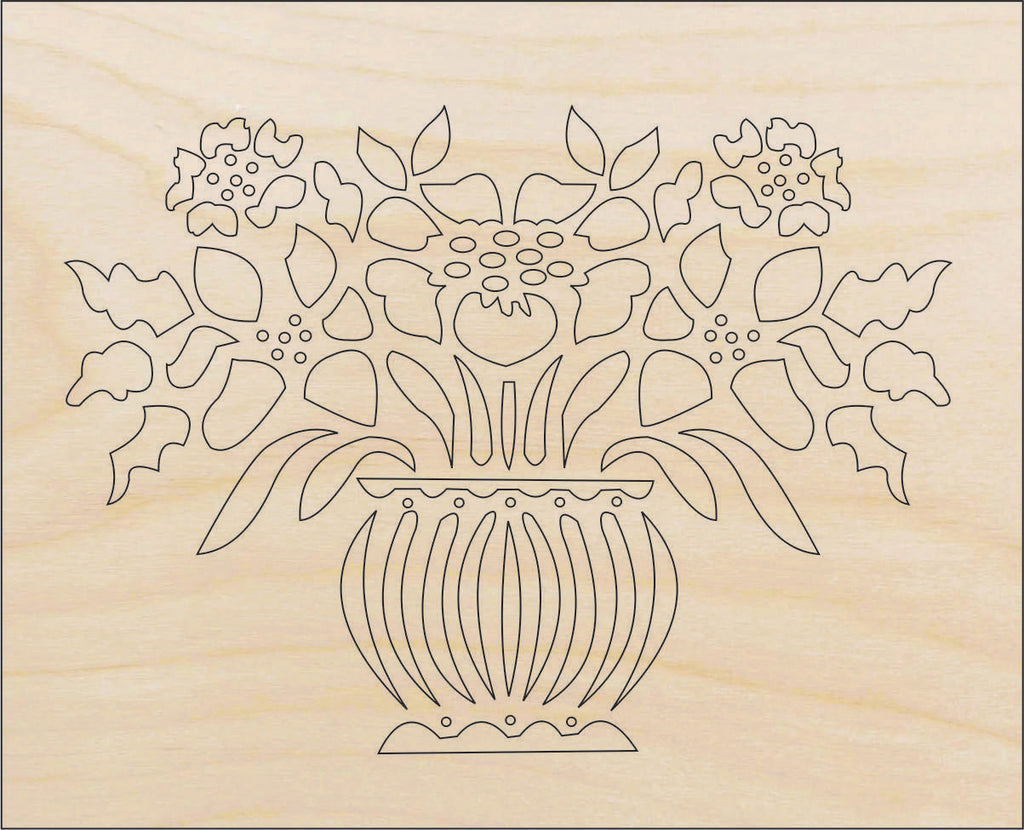Bouquet of Flowers in a Vase - Laser Cut Wood Shape FLR17