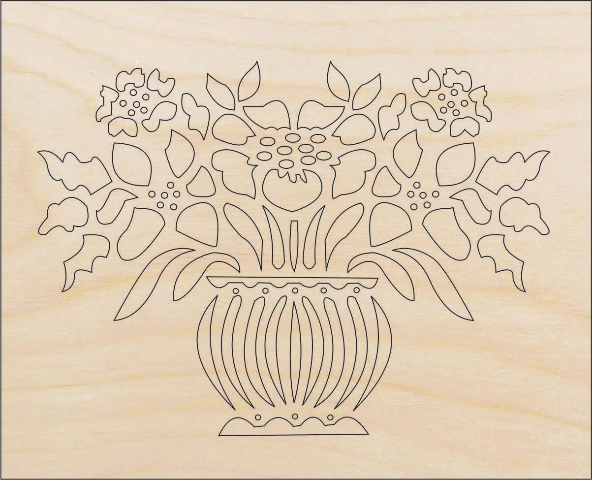 Flower Wood Craft Shape - Laser Cut Baltic Birch Unfinished DIY Wood Art Supplies FLR17 - The Wood Shape Store