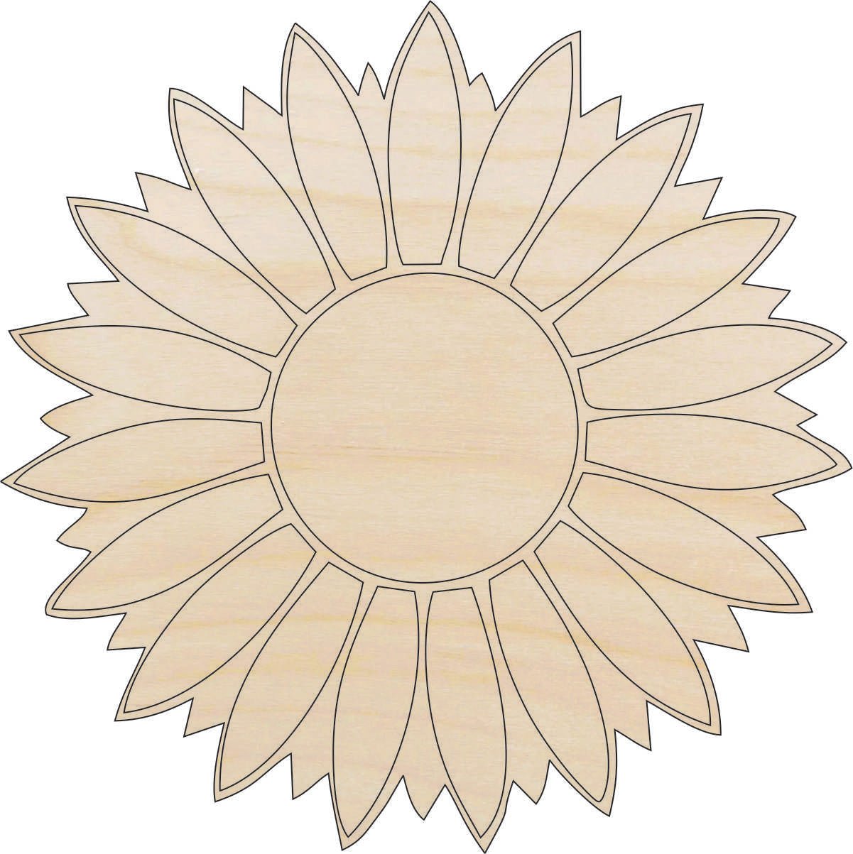 Flower Wood Craft Shape - Laser Cut Baltic Birch Unfinished DIY Wood Art Supplies FLR21 - The Wood Shape Store