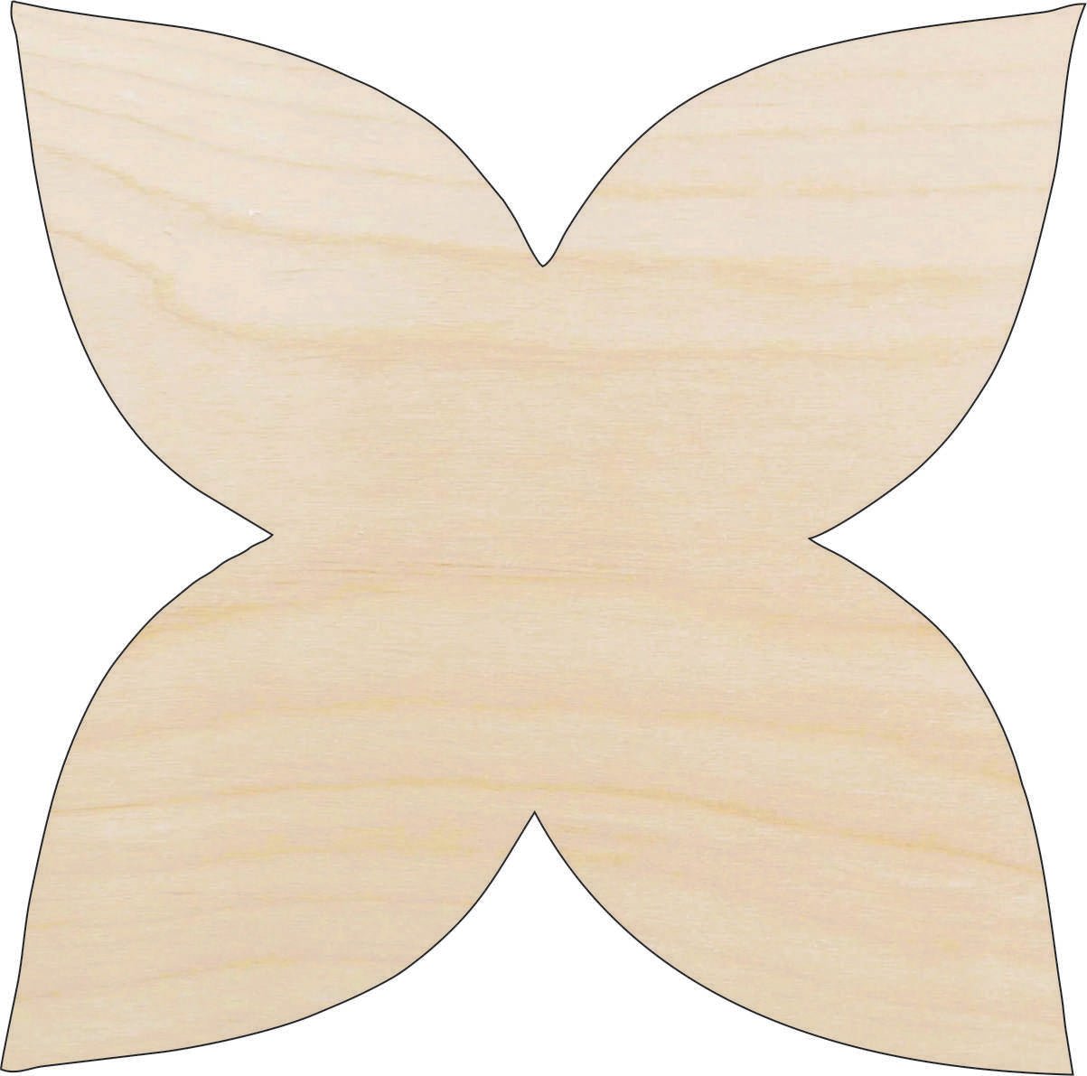 Flower Wood Craft Shape - Laser Cut Baltic Birch Unfinished DIY Wood Art Supplies FLR23 - The Wood Shape Store