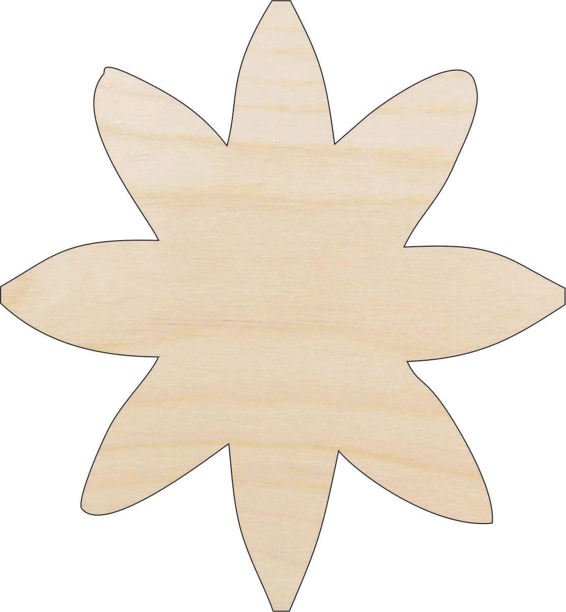 Flower Wood Craft Shape - Laser Cut Baltic Birch Unfinished DIY Wood Art Supplies FLR24 - The Wood Shape Store
