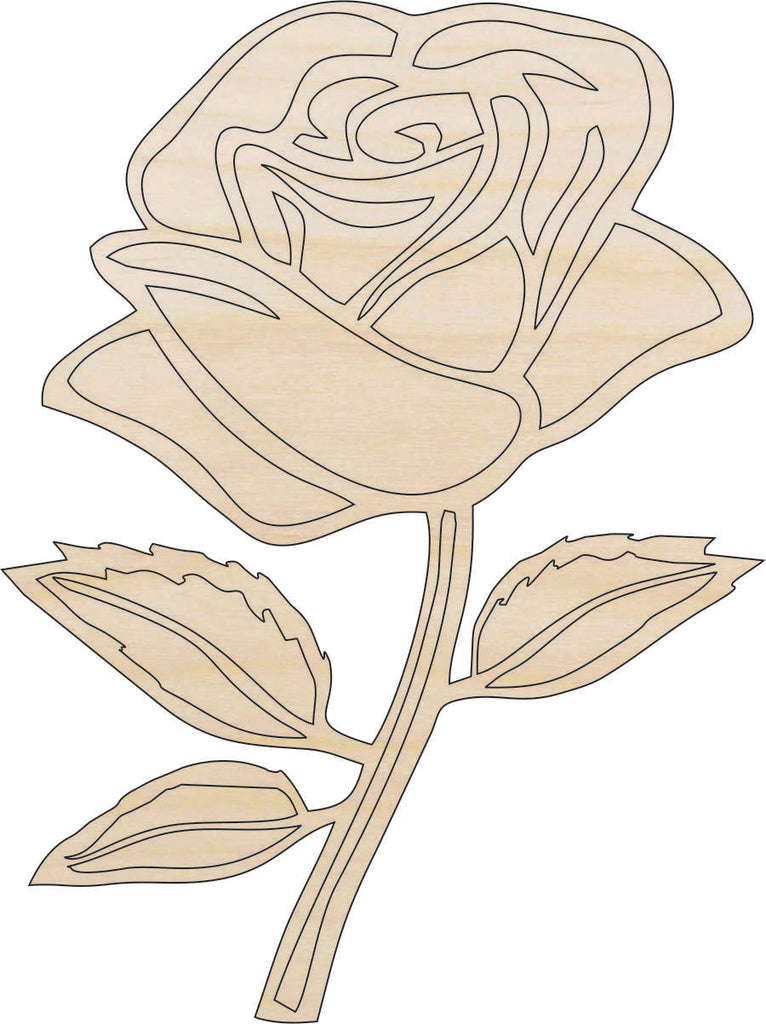 Flower Rose - Laser Cut Out Unfinished Wood Craft Shape FLR38