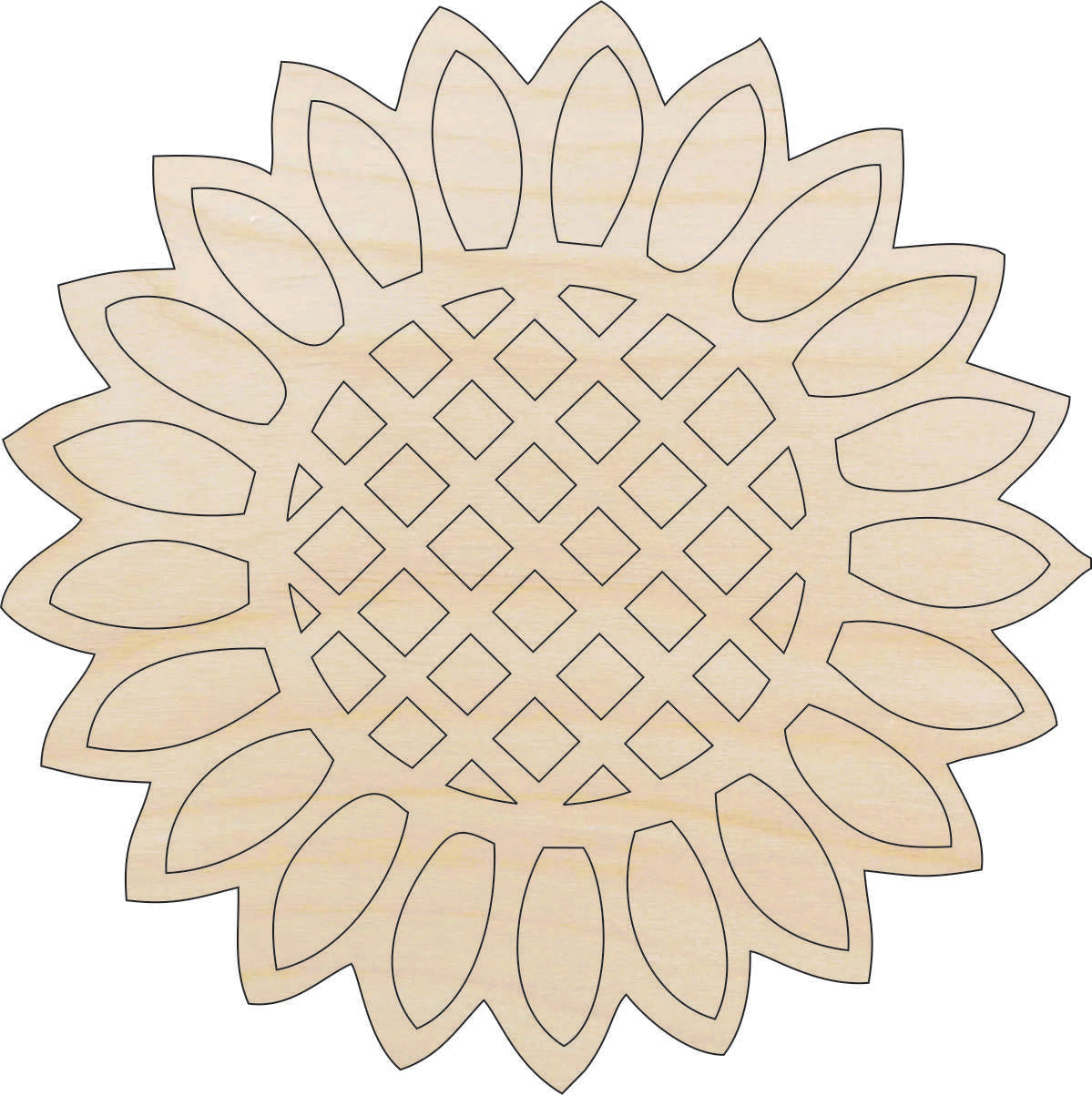 Flower - Laser Cut Out Unfinished Wood Craft Shape FLR41 Flower - Laser Cut Out Unfinished Wood Craft Shape FLR41