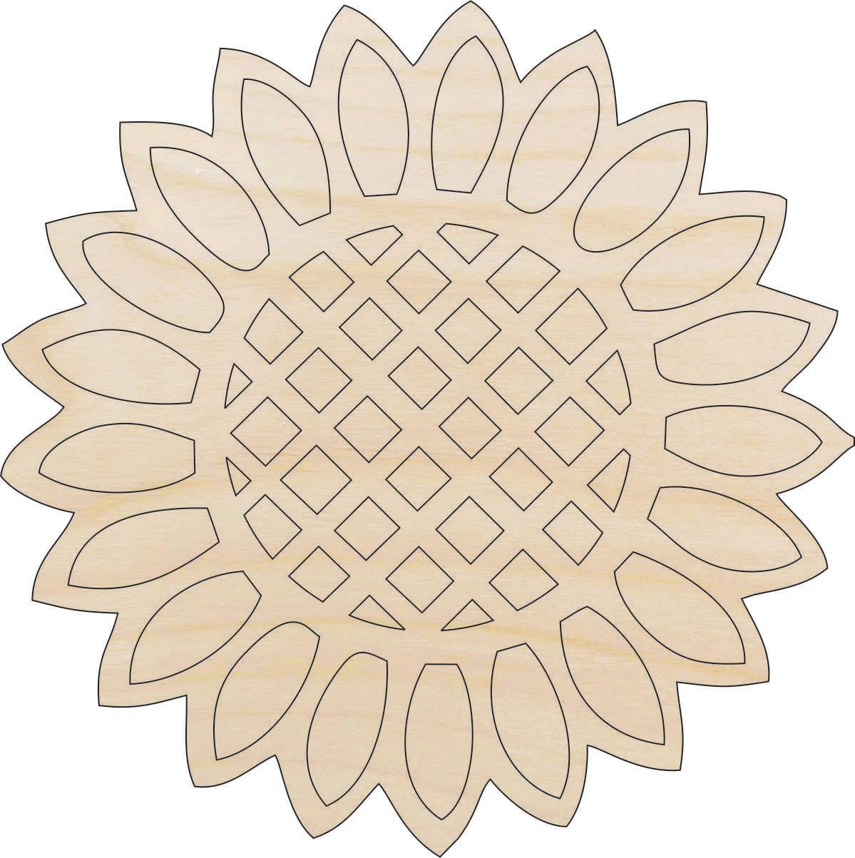 Flower Wood Craft Shape - Laser Cut Baltic Birch Unfinished DIY Wood Art Supplies FLR41 - The Wood Shape Store