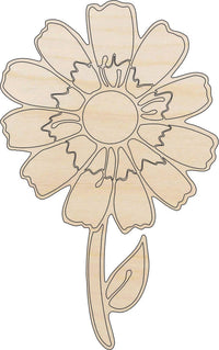 Flower Wood Craft Shape - Laser Cut Baltic Birch Unfinished DIY Wood Art Supplies FLR42 - The Wood Shape Store