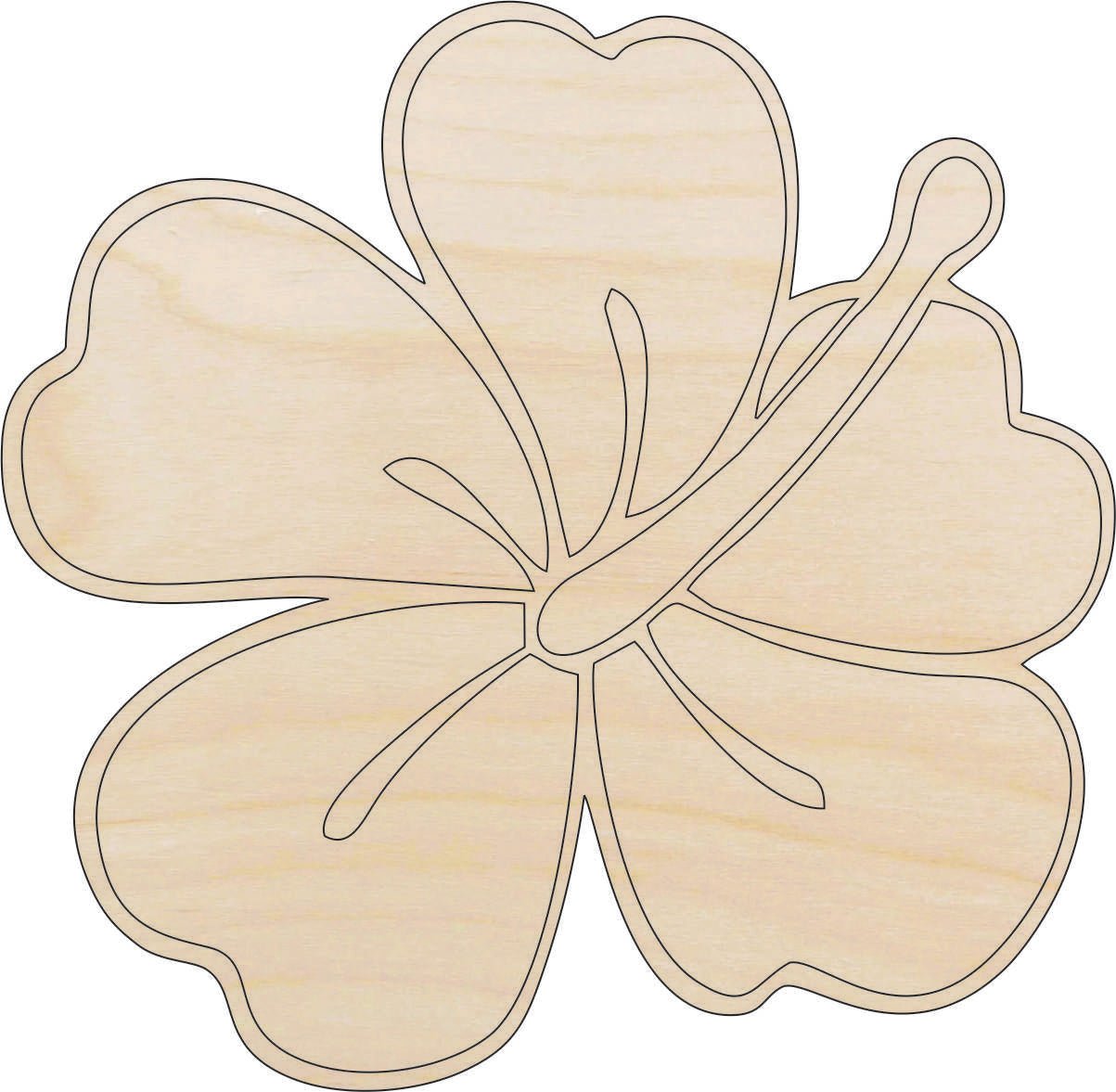 Flower Wood Craft Shape - Laser Cut Baltic Birch Unfinished DIY Wood Art Supplies FLR43 - The Wood Shape Store
