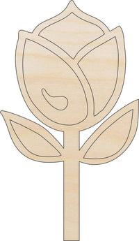 Tulip Flower Wood Craft Shape - Laser Cut Baltic Birch Unfinished DIY Wood Art Supplies FLR44 - The Wood Shape Store