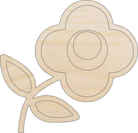 Flower Wood Craft Shape - Laser Cut Baltic Birch Unfinished DIY Wood Art Supplies FLR45 - The Wood Shape Store