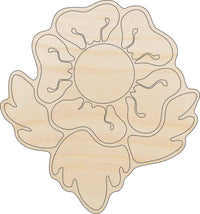 Flower Wood Craft Shape - Laser Cut Baltic Birch Unfinished DIY Wood Art Supplies FLR46 - The Wood Shape Store