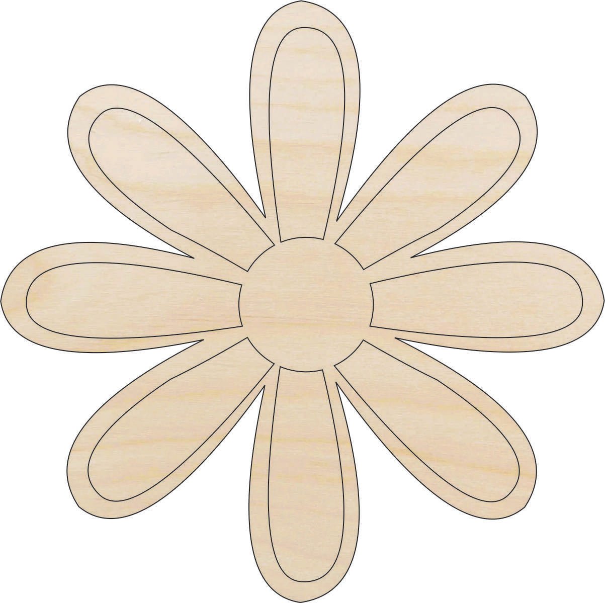 Flower Wood Craft Shape - Laser Cut Baltic Birch Unfinished DIY Wood Art Supplies FLR58 - The Wood Shape Store