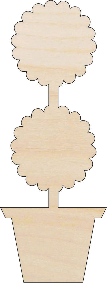 Topiary Wood Craft Shape - Laser Cut Baltic Birch Unfinished DIY Wood Art Supplies FLR5 - The Wood Shape Store