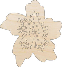Flower Wood Craft Shape - Laser Cut Baltic Birch Unfinished DIY Wood Art Supplies FLR60 - The Wood Shape Store