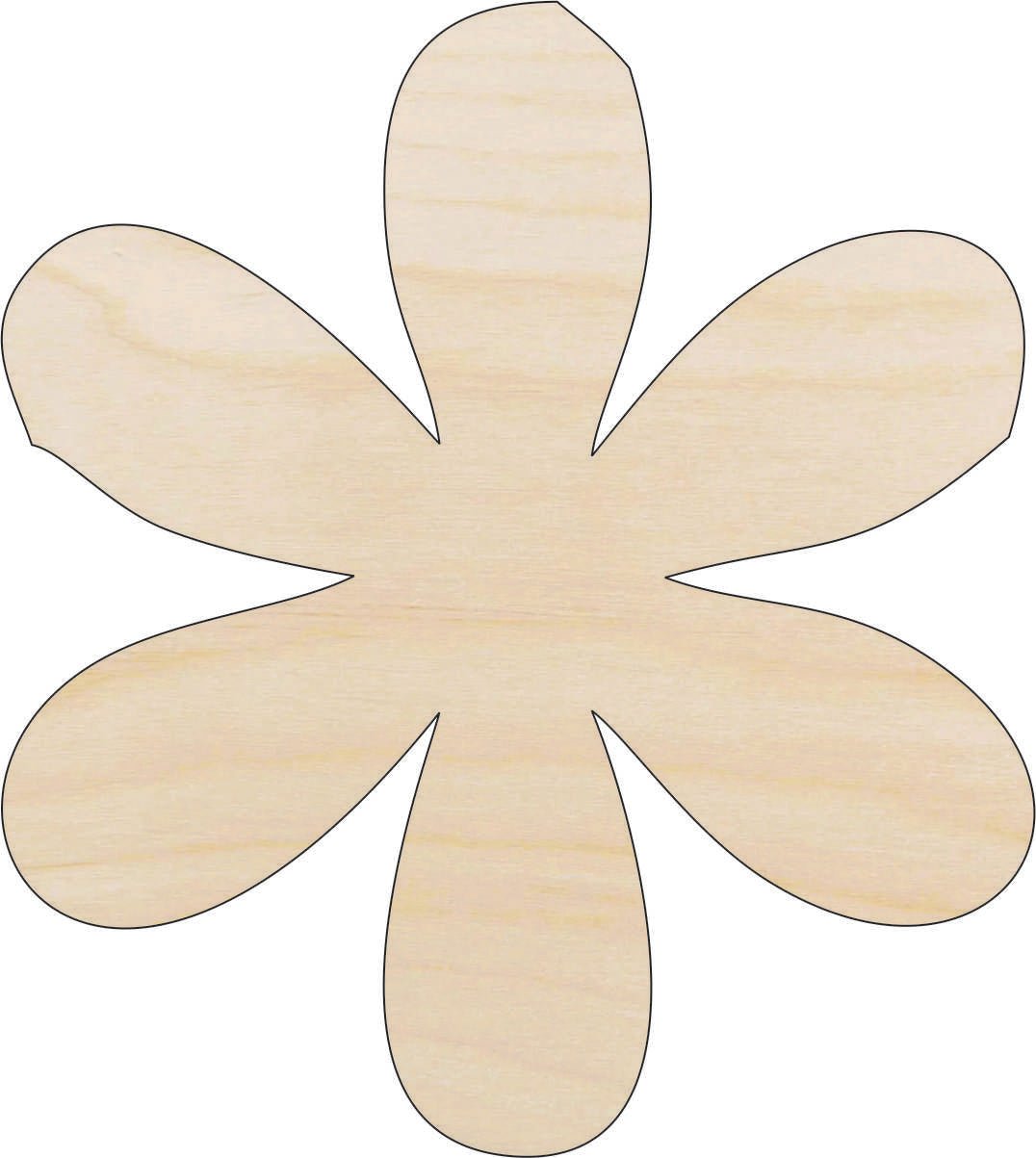 Flower Wood Craft Shape - Laser Cut Baltic Birch Unfinished DIY Wood Art Supplies FLR64 - The Wood Shape Store