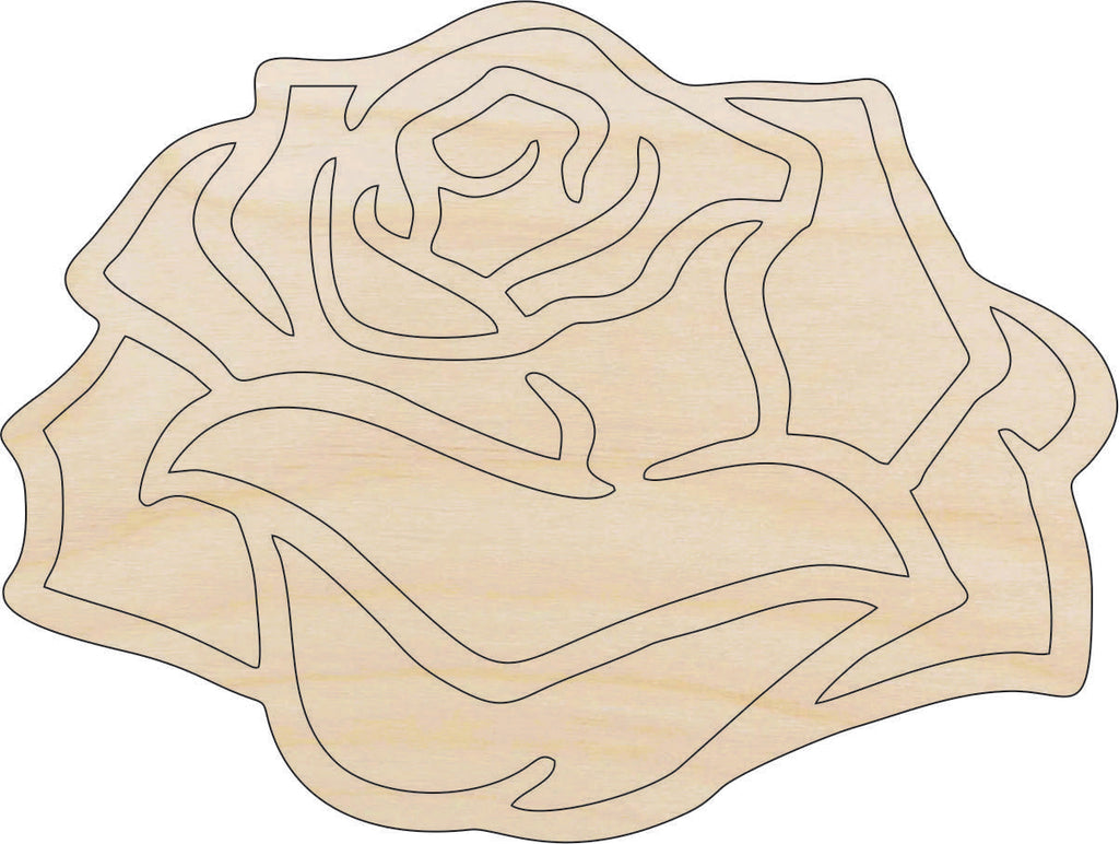 Flower Rose - Laser Cut Out Unfinished Wood Craft Shape FLR69