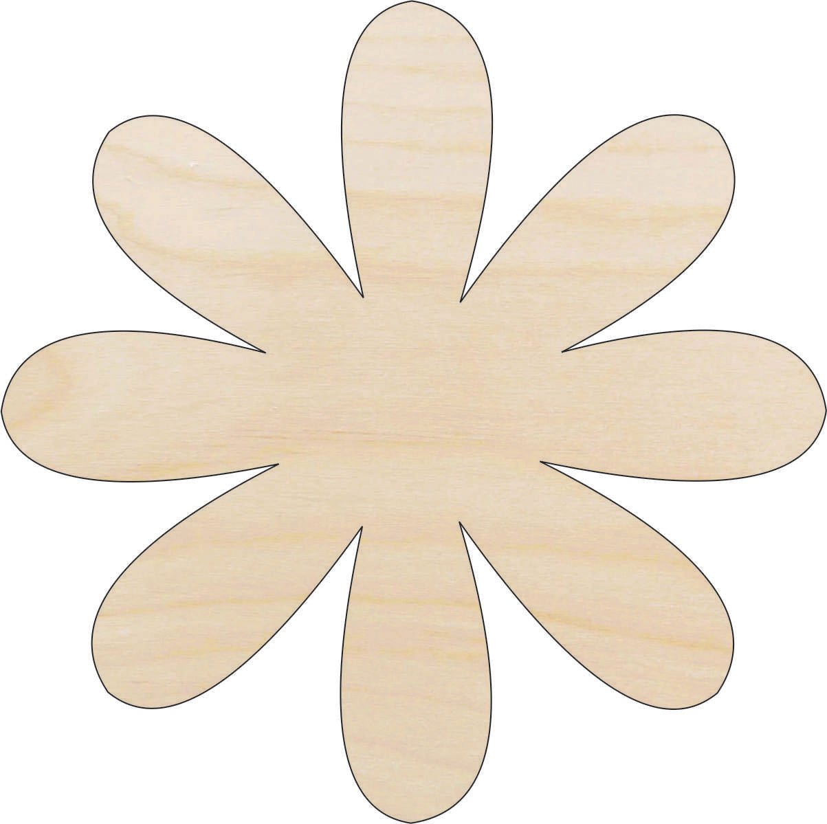 Flower Wood Craft Shape - Laser Cut Baltic Birch Unfinished DIY Wood Art Supplies FLR74 - The Wood Shape Store