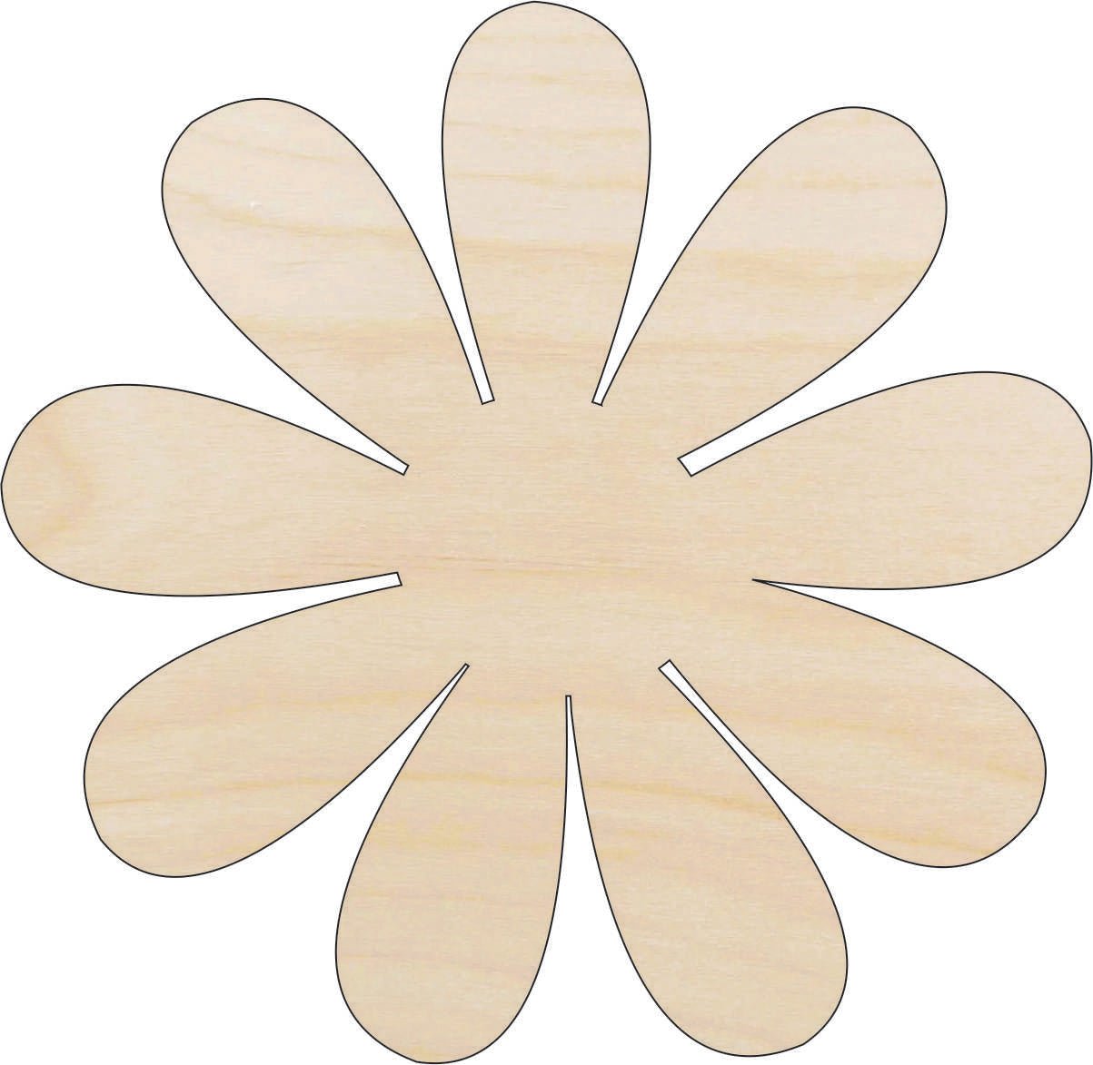 Flower Wood Craft Shape - Laser Cut Baltic Birch Unfinished DIY Wood Art Supplies FLR75 - The Wood Shape Store